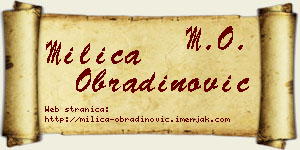 Milica Obradinović vizit kartica